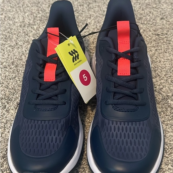 All in Motion Kids Navy and Coral Sneakers - Picture 2 of 5